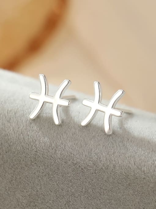 ES2460 [Pisces] 925 Sterling Silver Constellation Cute Stud Earring